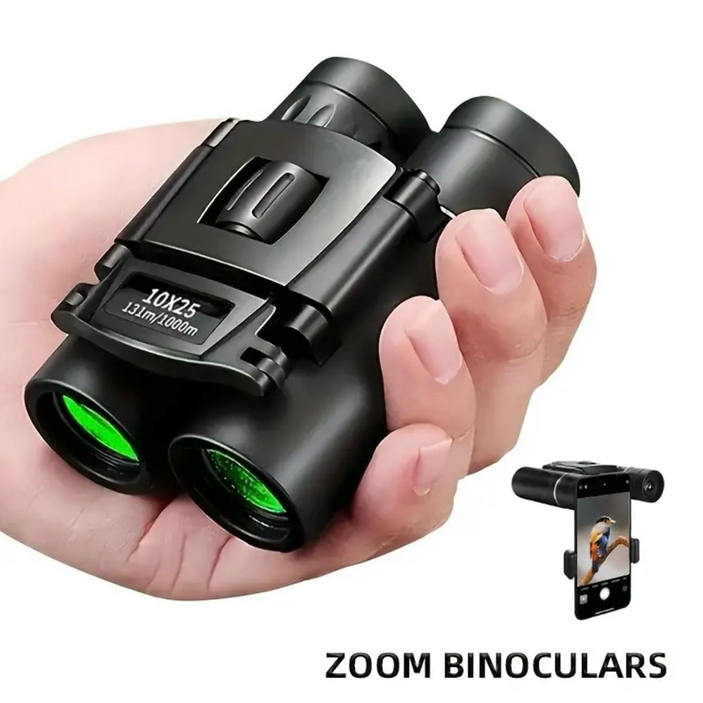 High Powered Mini Pocket Binoculars 10x25 Compact Portable 10x Magnification